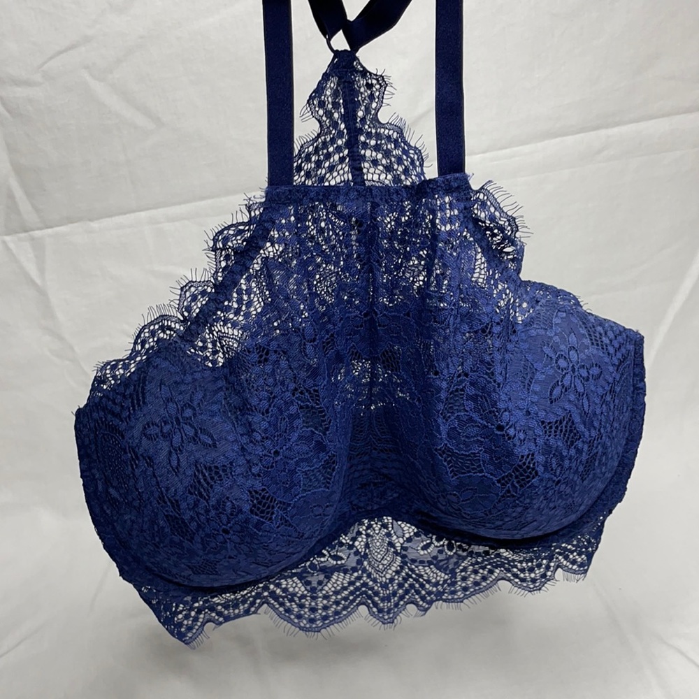 PINK VS Push-Up Halter Bralette Size M (D-DD)